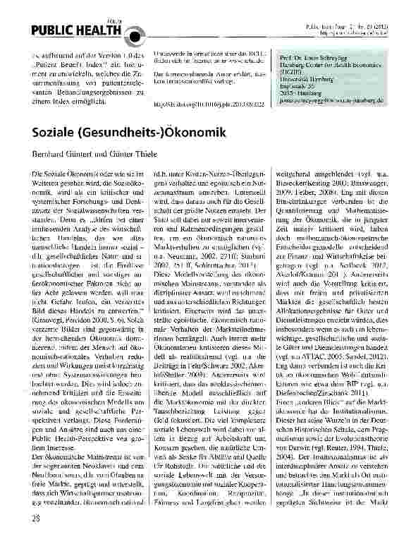 Vorschauseite 1: Soziale (Gesundheits-)Ökonomik