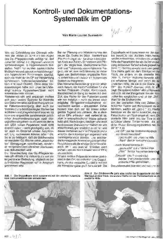 Vorschauseite 1: Kontrollund Dokumentationssystematik im OP