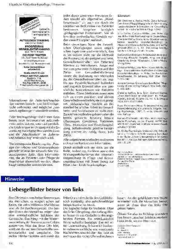 Vorschauseite 6: Information und Beratung von pflegenden Angehörigen in der Häuslichen Kinderkrankenpflege