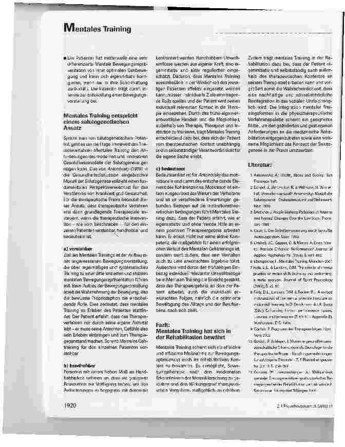 Vorschauseite 6: Mentales Training in der Rehabilitation
