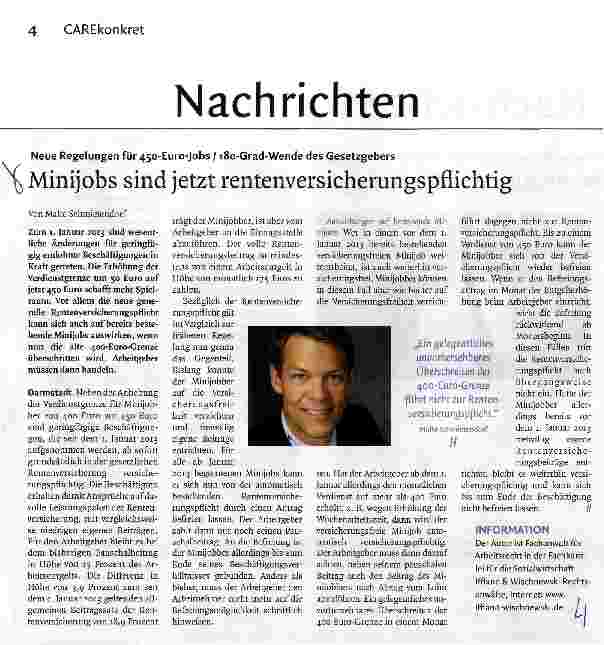 Vorschauseite 1: Minijobs sind jetzt rentenversicherungspflichtig