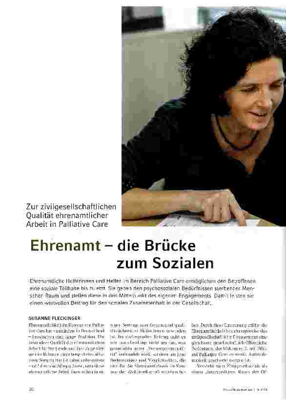 Vorschauseite 1: Ehrenamt - die Brücke zum Sozialen