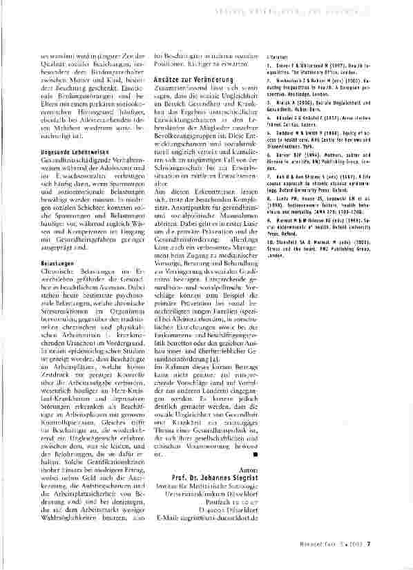 Vorschauseite 2: Soziale Ungleichheit im Bereich von Gesundheit und Krankheit: Wie ist sie zu erklären und wie zu verändern?