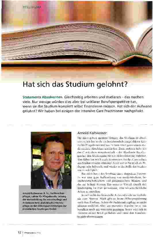 Vorschauseite 1: Hat sich das Studium gelohnt?