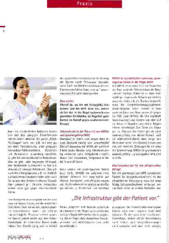 Vorschauseite 3: Hygiene und multiresistente Erreger (MRE): Ein Langweilerthema oder noch lange nicht gegessen?