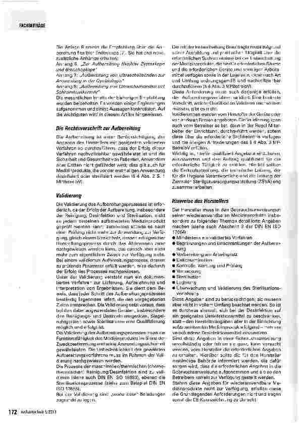 Vorschauseite 3: Anforderungen an die Hygiene bei der Aufbereitung von Medizinprodukten