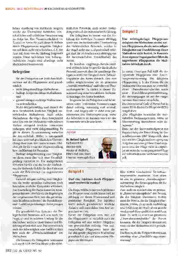 Vorschauseite 3: Delegation und Substitution in der Gesundheitsund Kinderkrankenpflege -haftet die Pflegeperson für ärztliche Maßnahmen?