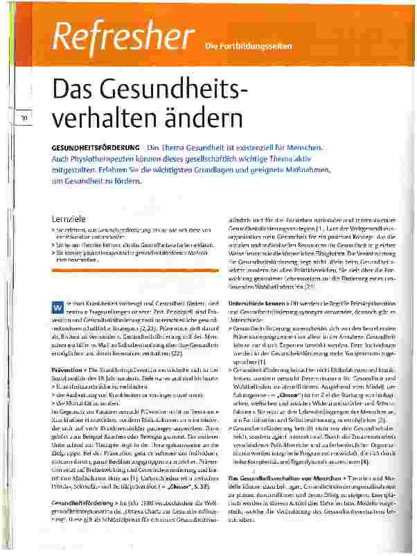 Vorschauseite 1: Das Gesundheitsverhalten ändern