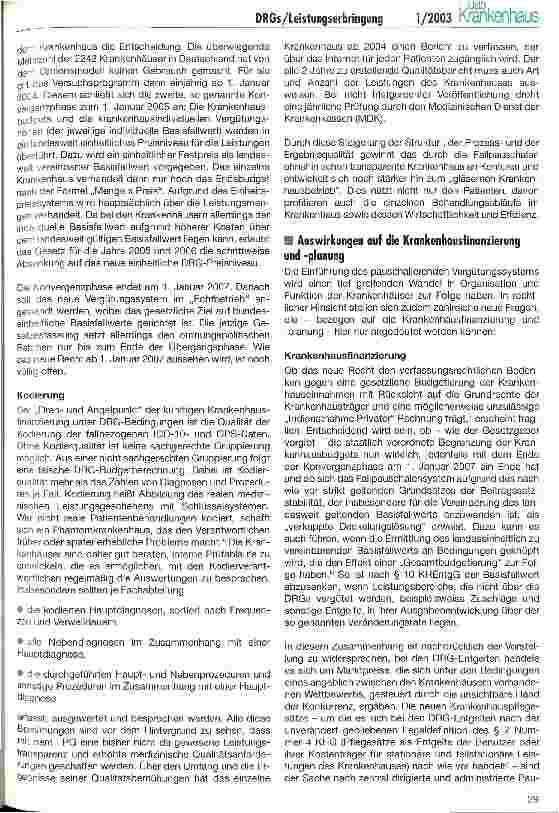 Vorschauseite 2: Rechtliche Aspekte einer leistungsbezogenen Spezialisierung des Krankenhauses unter DRG-Bedingungen