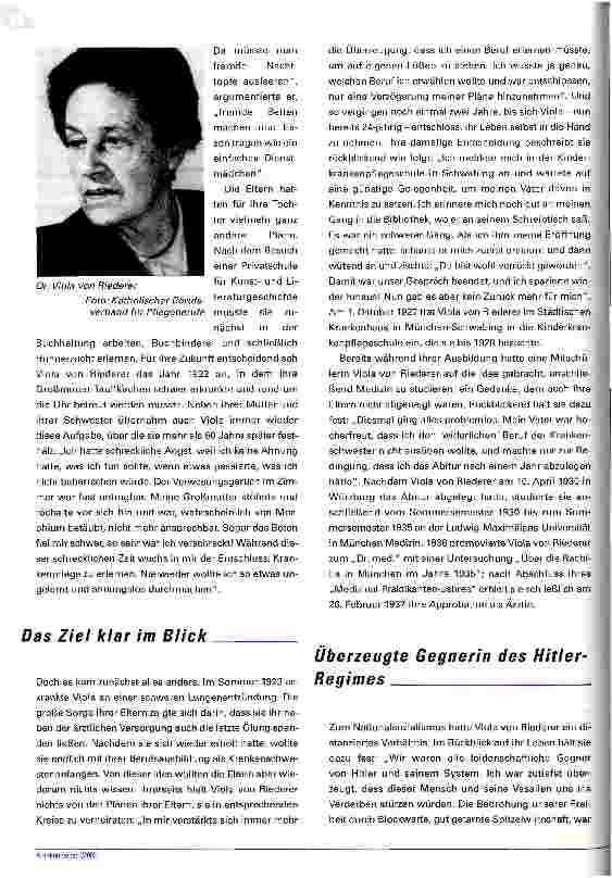 Vorschauseite 2: Viola Riederer Freiin von Paar Schönau Die erste Vorsitzende des Katholischen Berufsverbandes für Pflegeberufe