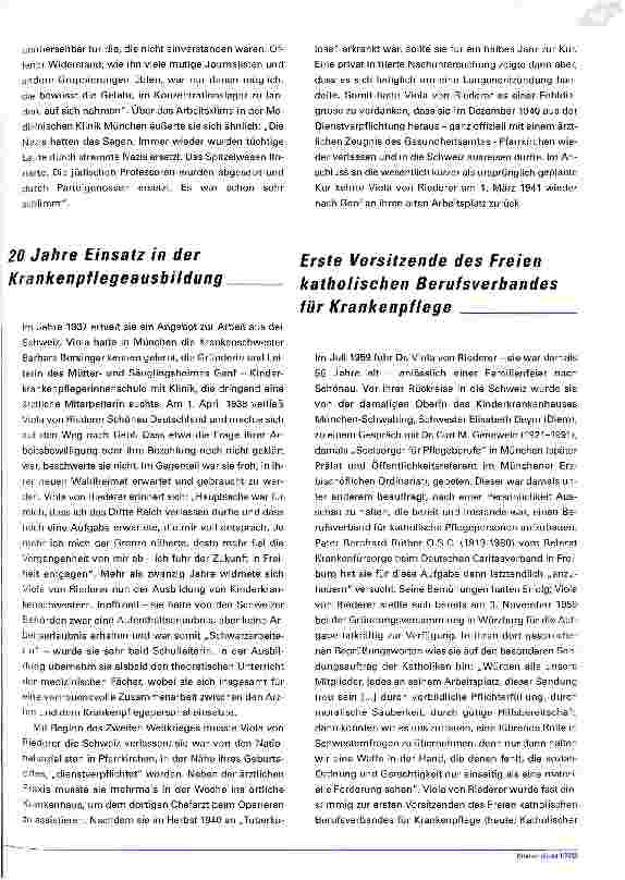 Vorschauseite 3: Viola Riederer Freiin von Paar Schönau Die erste Vorsitzende des Katholischen Berufsverbandes für Pflegeberufe