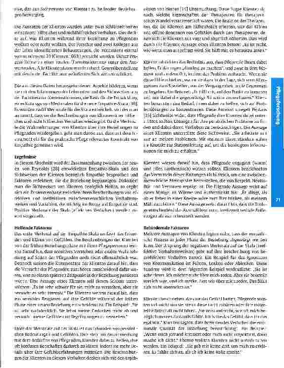 Vorschauseite 4: Betrachtungen von Klienten über Beziehungen mit Pflegenden: ein Vergleich zwischen Kanada und Schottland