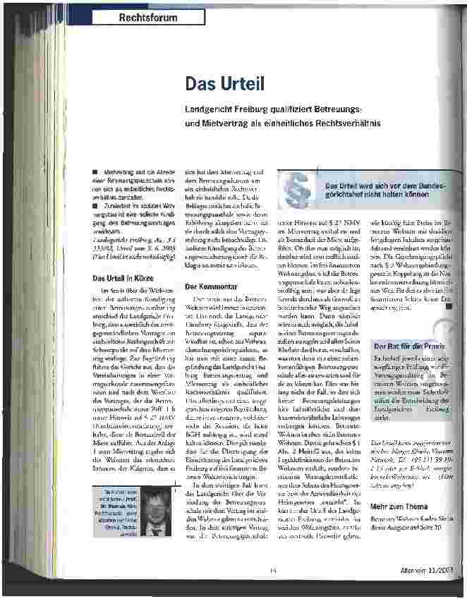 Vorschauseite 1: Das Urteil