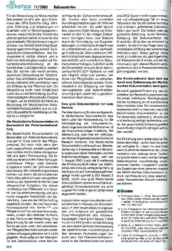 Vorschauseite 3: Die Medizinische Dokumentation unter DRG-Bedingungen