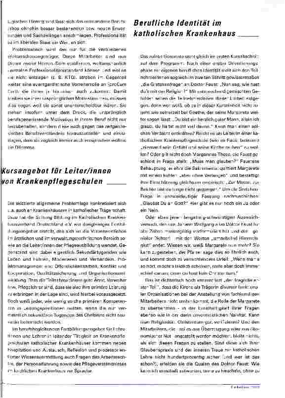 Vorschauseite 3: Die Gretchenfrage Zur Frage der Christlichkeit in kirchlichen Einrichtungen