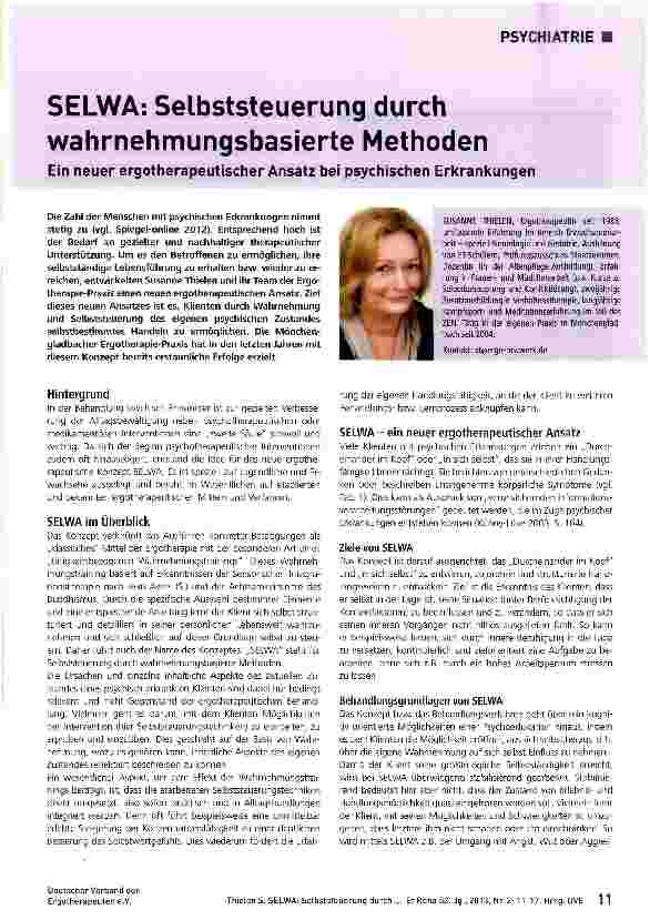 Vorschauseite 1: SELWA: Selbststeuerung durch wahrnehmungsbasierte Methoden