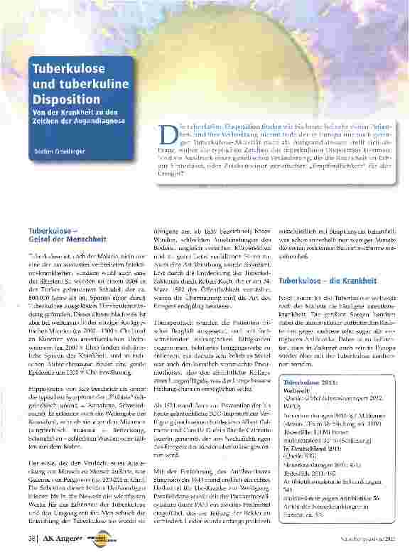 Vorschauseite 1: Tuberkulose und tuberkuline Disposition
