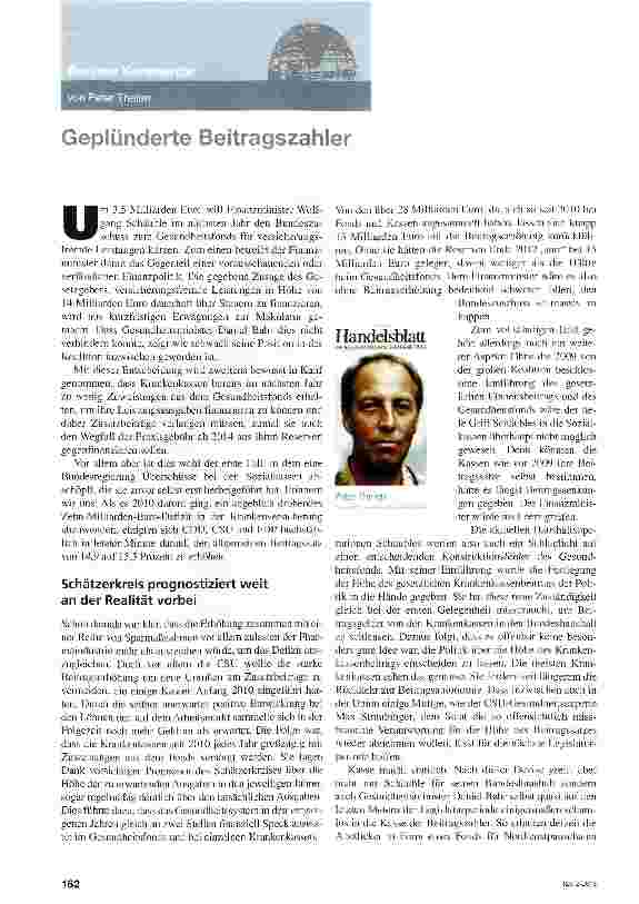 Vorschauseite 1: Geplünderte Beitragszahler