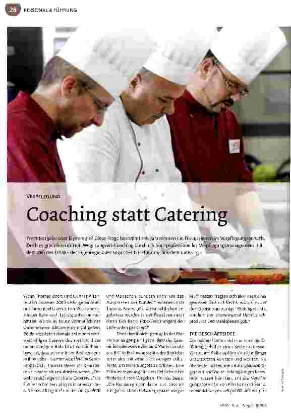 Vorschauseite 1: Coaching statt Catering