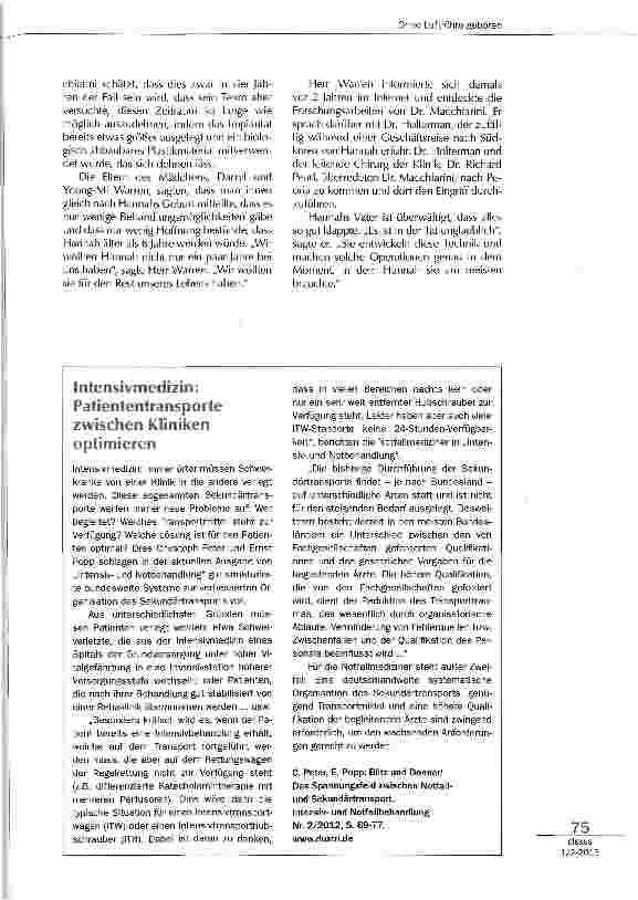Vorschauseite 3: Ohne Luftröhre geboren: Ärzte implantieren künstliche Luftröhre aus Plastikfasern und menschlichen Zellen