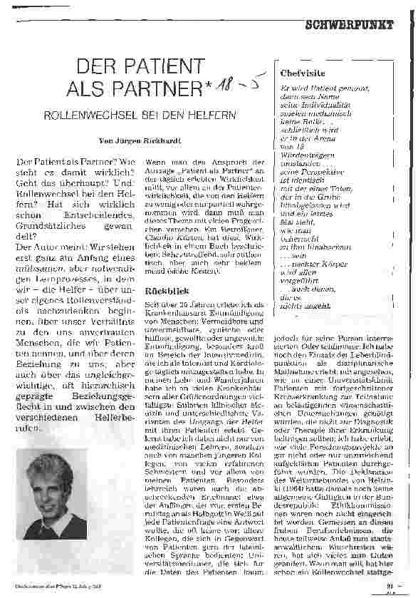 Vorschauseite 1: Der Patient als Partner Rollenwechsel bei den Helfern