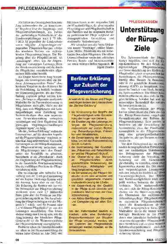 Vorschauseite 2: Reformvorschläge: Pflegeversicherung in der Krise?