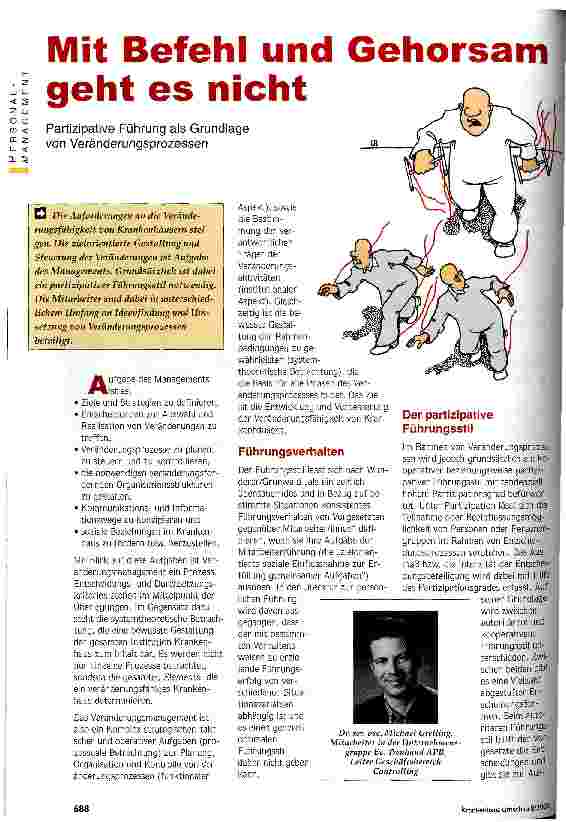 Vorschauseite 1: Mit Befehl und Gehorsam geht es nicht Partizipative Führung als Grundlage von Veränderungsprozessen