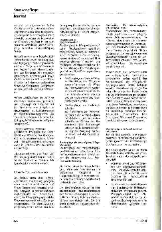 Vorschauseite 4: DBfK Bildungskonzept Pflege 2000