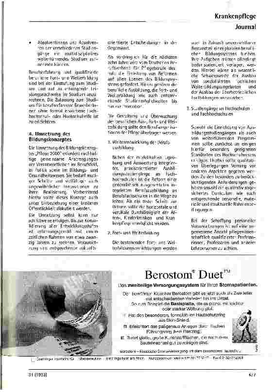 Vorschauseite 5: DBfK Bildungskonzept Pflege 2000