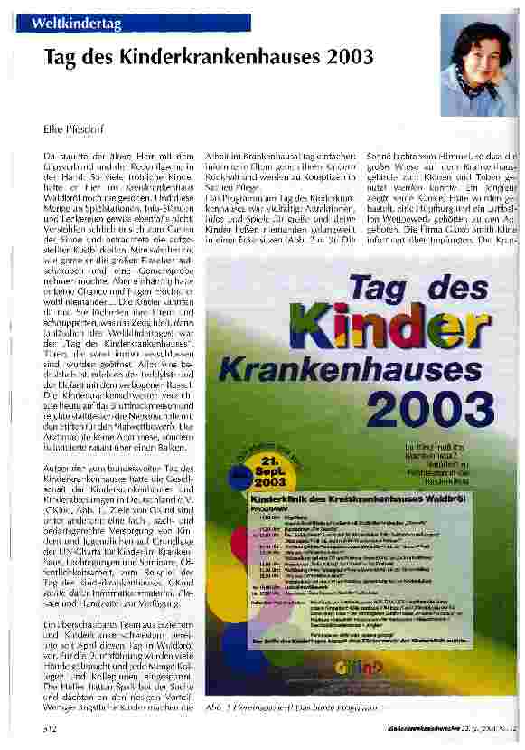 Vorschauseite 1: Tag des Kinderkrankenhauses 2003