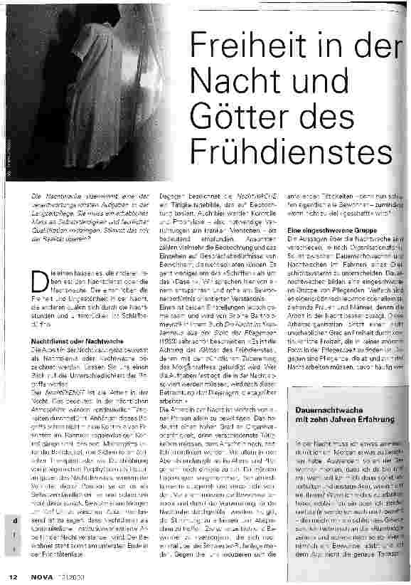 Vorschauseite 1: Freiheit in der Nacht und Götter des Frühdienstes