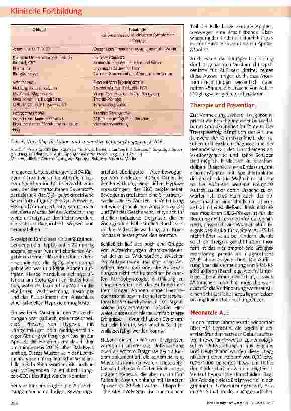 Vorschauseite 3: Anscheinend lebensbedrohliche Ereignisse (ALE) im Säuglingsalter