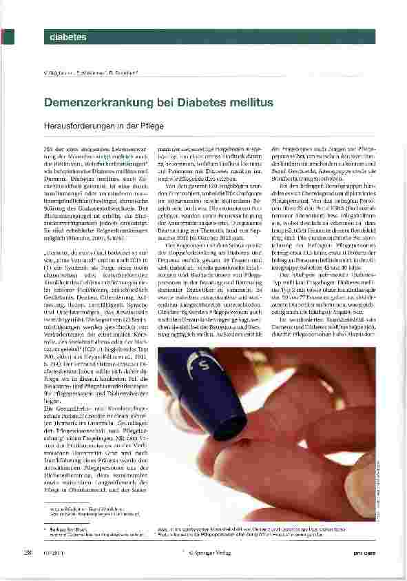 Vorschauseite 1: Demenzerkrankung bei Diabetes meliitus