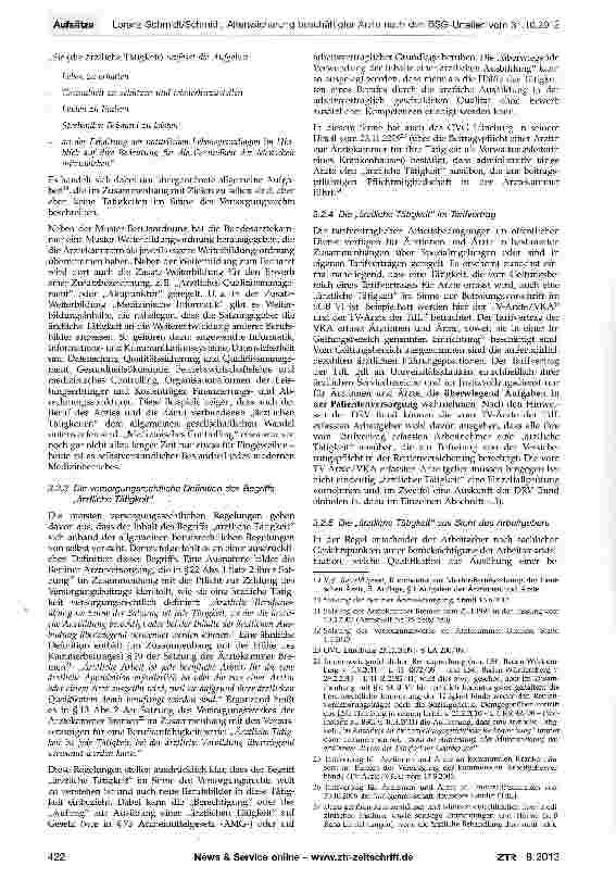 Vorschauseite 5: Die Alterssicherung beschäftigter Ärzte nach den BSG-Urteilen vom 31.10.2012