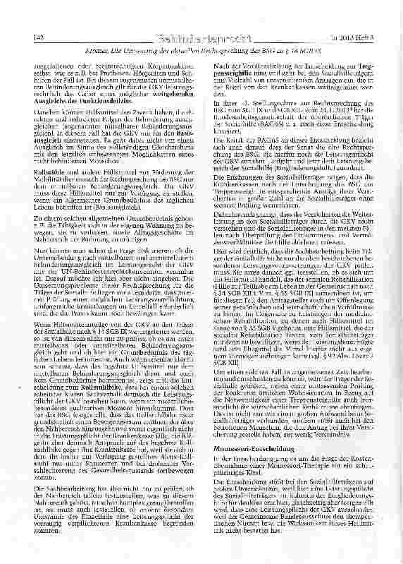 Vorschauseite 2: Die Umsetzung der aktuellen Rechtsprechung des BSG zu § 14 SGB IX, zur Heilund Hilfsmittelversorgung und zum Persönlichen Budget in der Sozialhilfepraxis