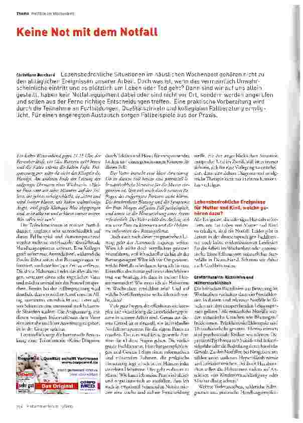Vorschauseite 1: Keine Not mit dem Notfall