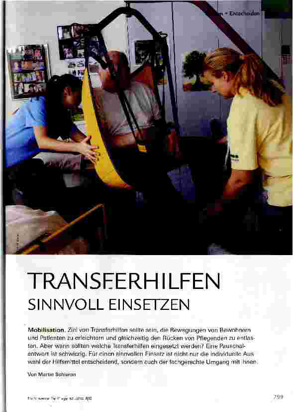 Vorschauseite 1: Transferhilfen sinnvoll einsetzen
