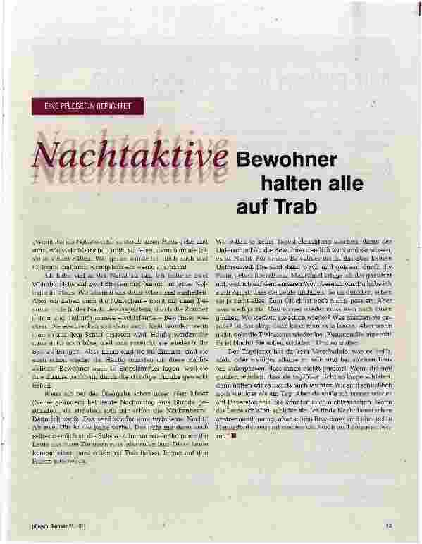 Vorschauseite 1: Nachtaktive Bewohner halten alle auf Trab