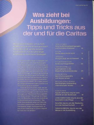 Vorschauseite 1: Was zieht bei Ausbildungen : Tipps und Tricks aus der und für die Caritas