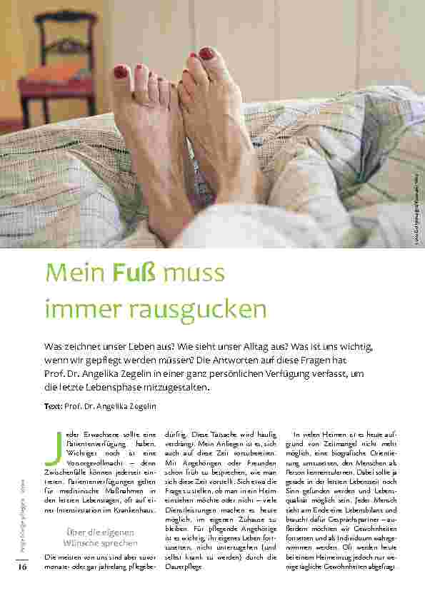 Vorschauseite 1: Mein Fuß muss immer rausschauen.