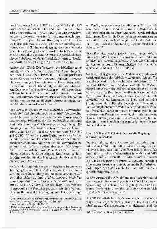 Vorschauseite 2: Bedeutung des neuen Geräteund Produktsicherheitsgesetzes für Arzneimittel und Medizinprodukte