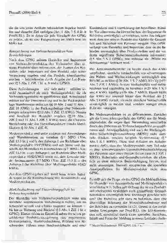 Vorschauseite 4: Bedeutung des neuen Geräteund Produktsicherheitsgesetzes für Arzneimittel und Medizinprodukte