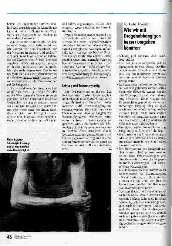 Vorschauseite 3: Mehr Offenheit bitte! Drogenabhängige Patienten im Spitalalltag