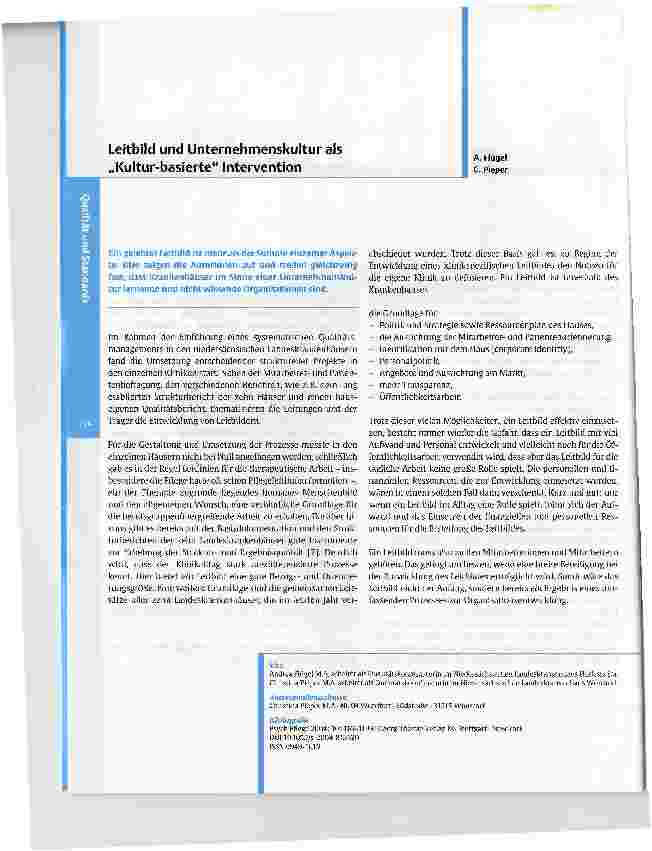 Vorschauseite 1: Leitbild und Unternehmenskultur als Kultur-basierte Intervention