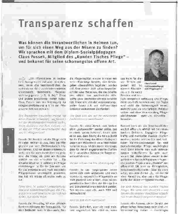 Vorschauseite 1: Transparenz schaffen