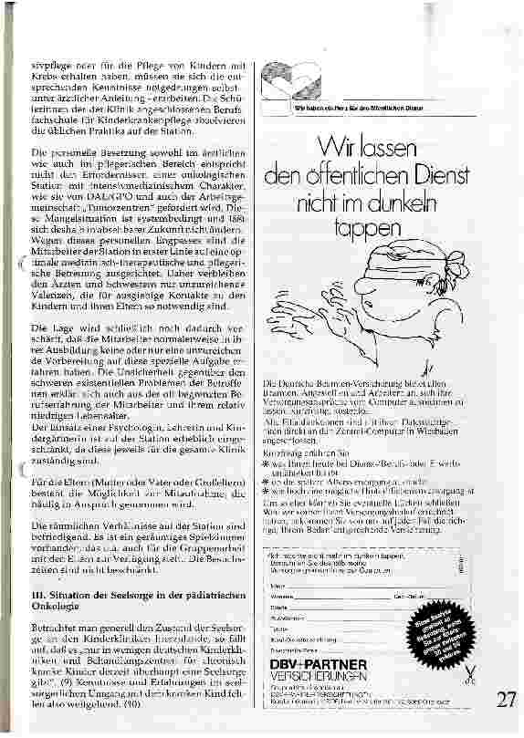 Vorschauseite 4: Kooperationsmöglichkeiten zwischen Kinderklinik und Seelsorge auf der onkologischen Station