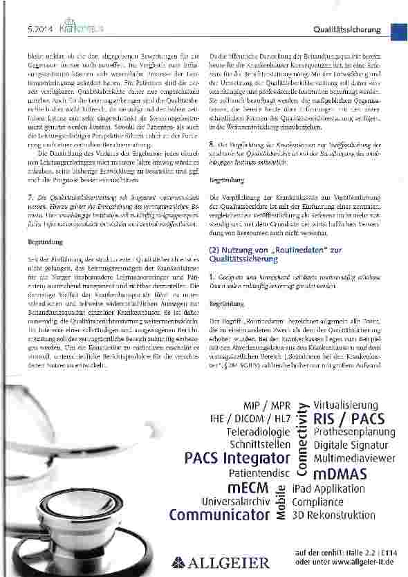 Vorschauseite 5: Positionen der Deutschen Krankenhausgesellschaft zur Weiter-entwicklung der Qualitätssicherung und der Patientensicherheit