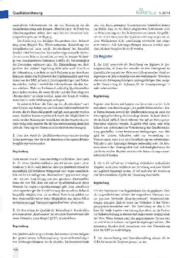 Vorschauseite 6: Positionen der Deutschen Krankenhausgesellschaft zur Weiter-entwicklung der Qualitätssicherung und der Patientensicherheit