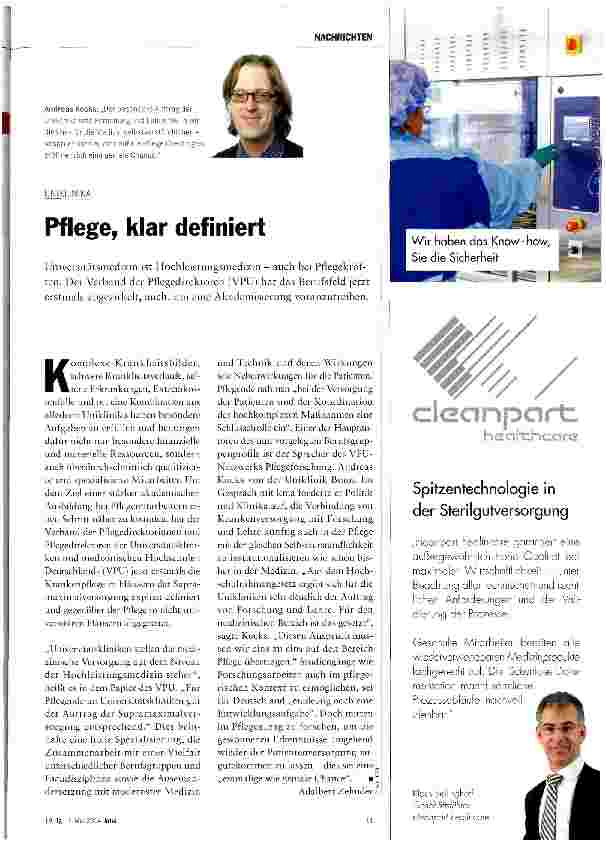 Vorschauseite 1: Pflege, klar definiert