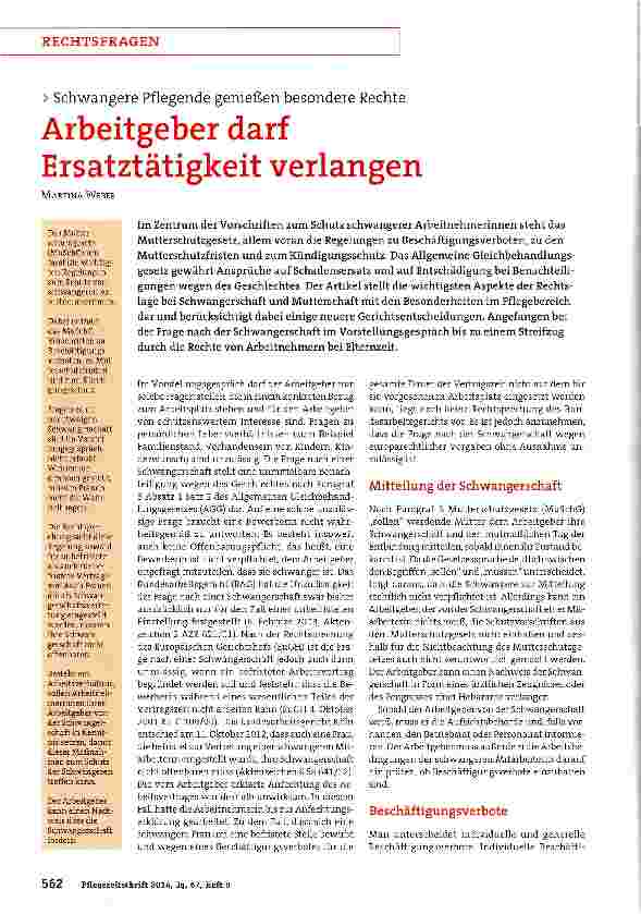 Vorschauseite 1: Arbeitgeber darf Ersatztätigkeit verlangen